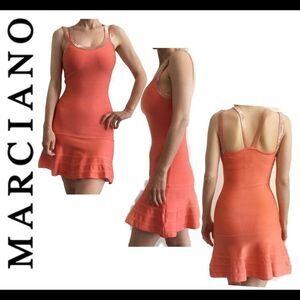 Marciano Coral Beaded Fit & Flare Bandage Dress